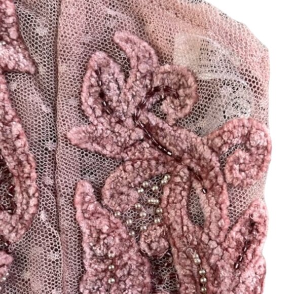 SOLD Free People NWT Crush On You Embellished Mauve Corset Mesh Cami Tank Top Sm - Picture 8 of 13